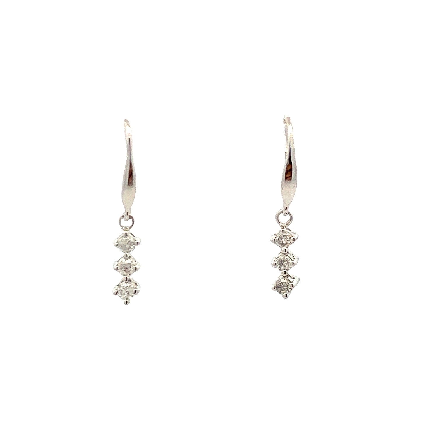 WHITE GOLD DIAMOND EARRINGS ( 18K ) - 0014716