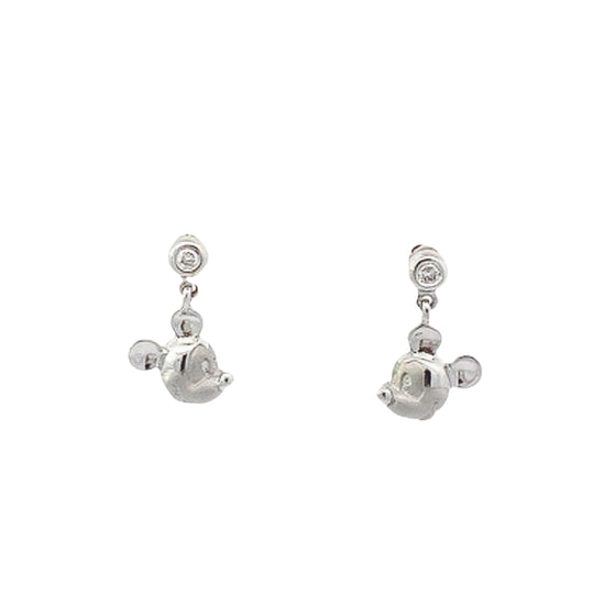 Load image into Gallery viewer, WHITE GOLD BRILLIANT EARRINGS ( 18K ) - 0014464
