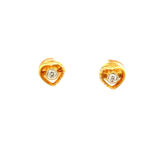 GOLD DIAMOND EARRINGS ( 20K ) - 0014477