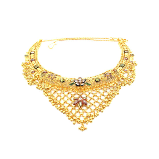 22K GOLD STONE CHAIN - 0011643