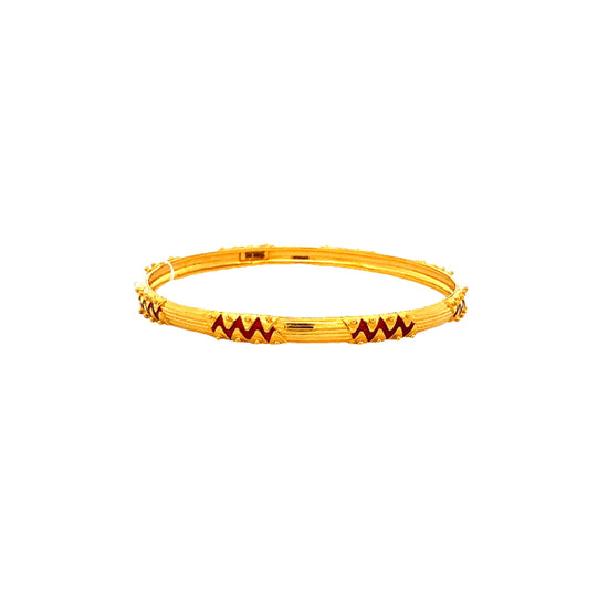 GOLD STONE BANGLE ( 22K ) - 0010675
