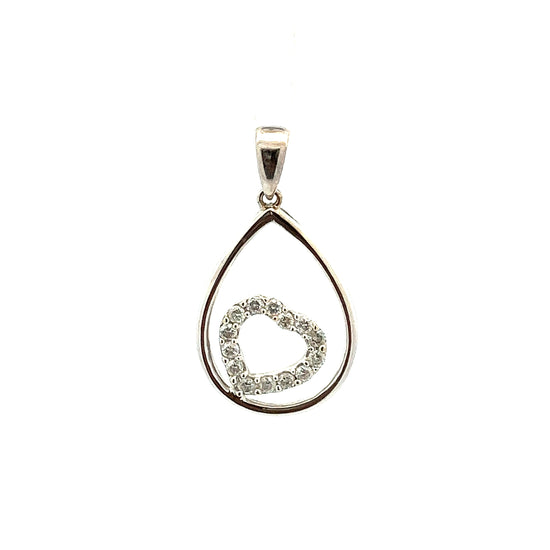 Load image into Gallery viewer, WHITE GOLD DIAMOND PENDANT ( 18K ) ( 1.37g ) - 0010262 Chain sold separately
