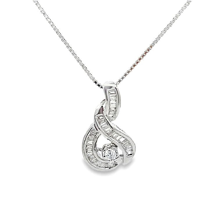 WHITE GOLD DIAMOND PENDANT ( 18K ) ( 1.74g ) - 0010252 Chain sold separately