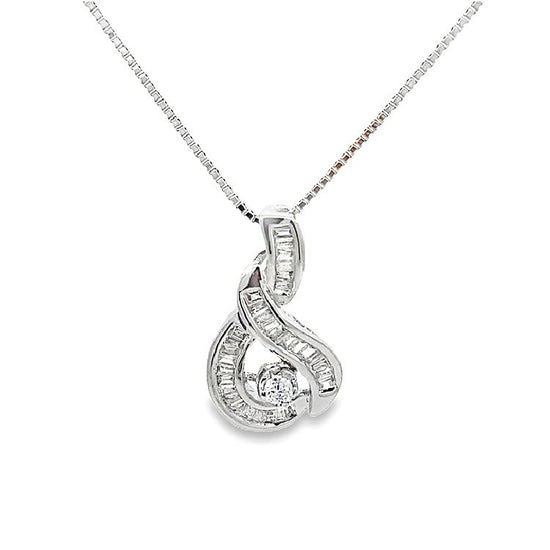 WHITE GOLD DIAMOND PENDANT ( 18K ) ( 1.74g ) - 0010252 Chain sold separately