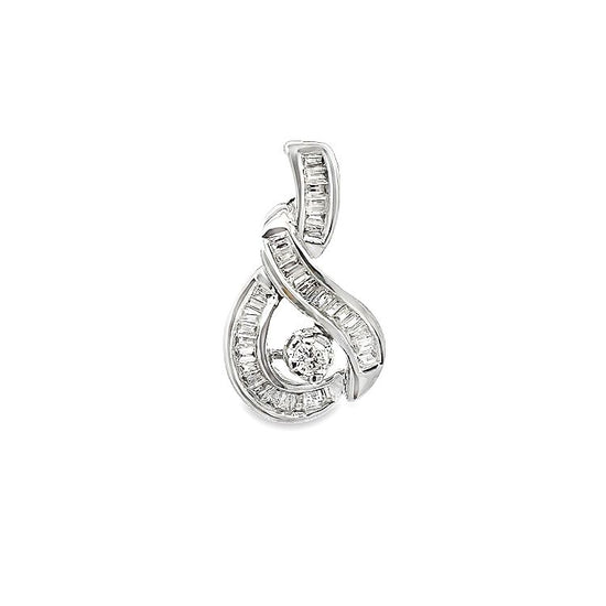 18K WHITE GOLD DIAMOND PENDANT - 0010252