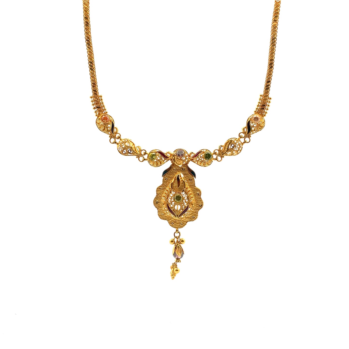 Load image into Gallery viewer, GOLD STONE CHAIN ( 22K ) - 0009199
