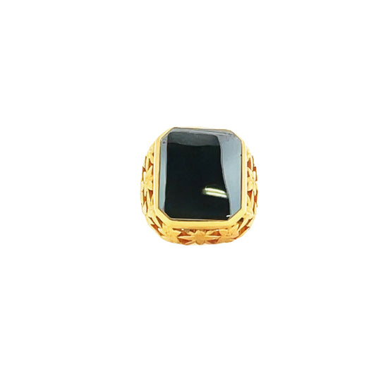 20K GOLD STONE RING - 0007562