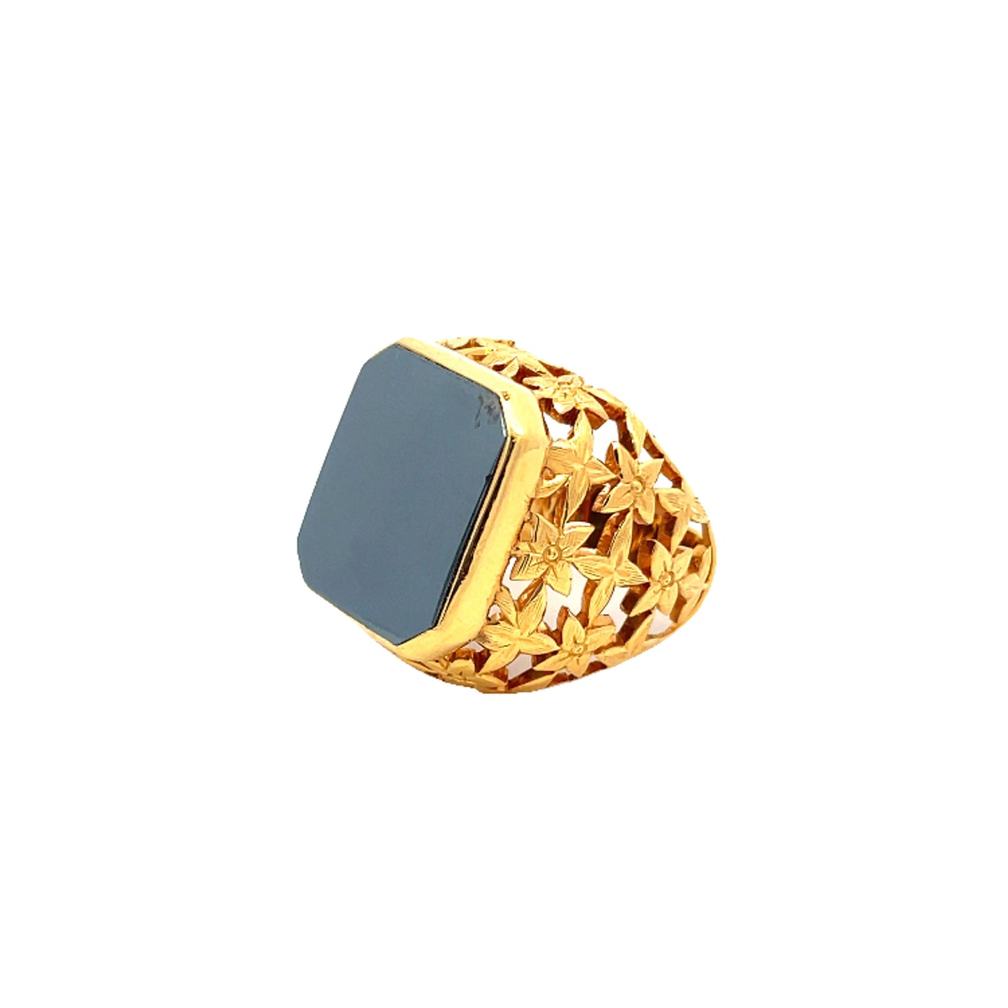 20K GOLD STONE RING - 0007562
