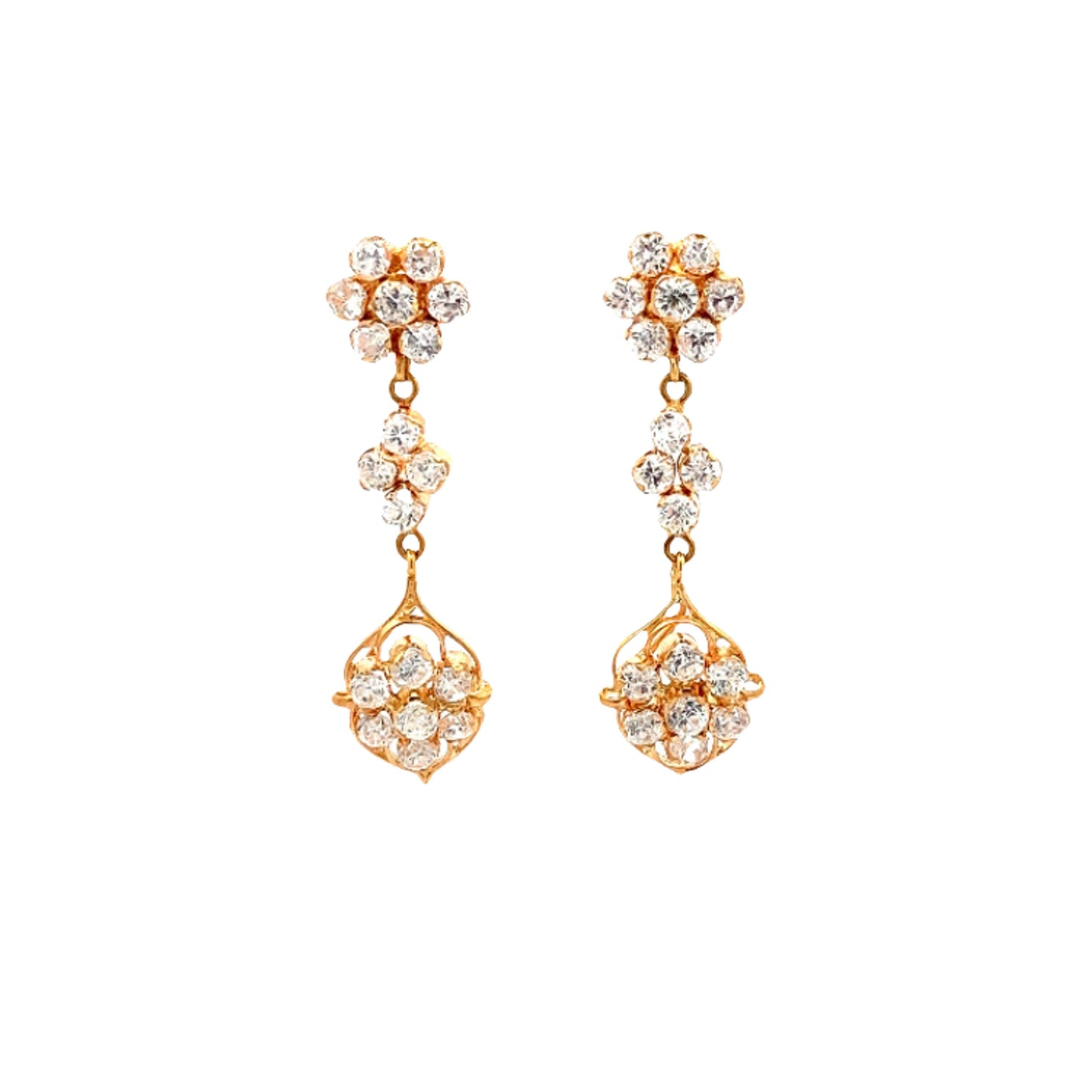 Load image into Gallery viewer, GOLD STONE EARRINGS ( 18K ) ( 4.32g ) - 0006528
