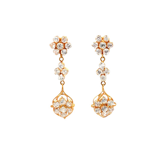 Load image into Gallery viewer, GOLD STONE EARRINGS ( 18K ) ( 4.32g ) - 0006528
