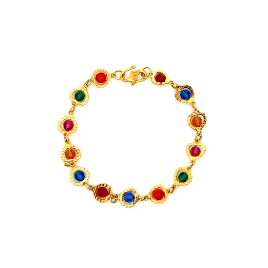 Load image into Gallery viewer, GOLD STONE BRACELET ( 22K ) - P003722
