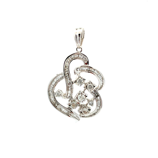 18K WHITE GOLD DIAMOND PENDANT - P002475