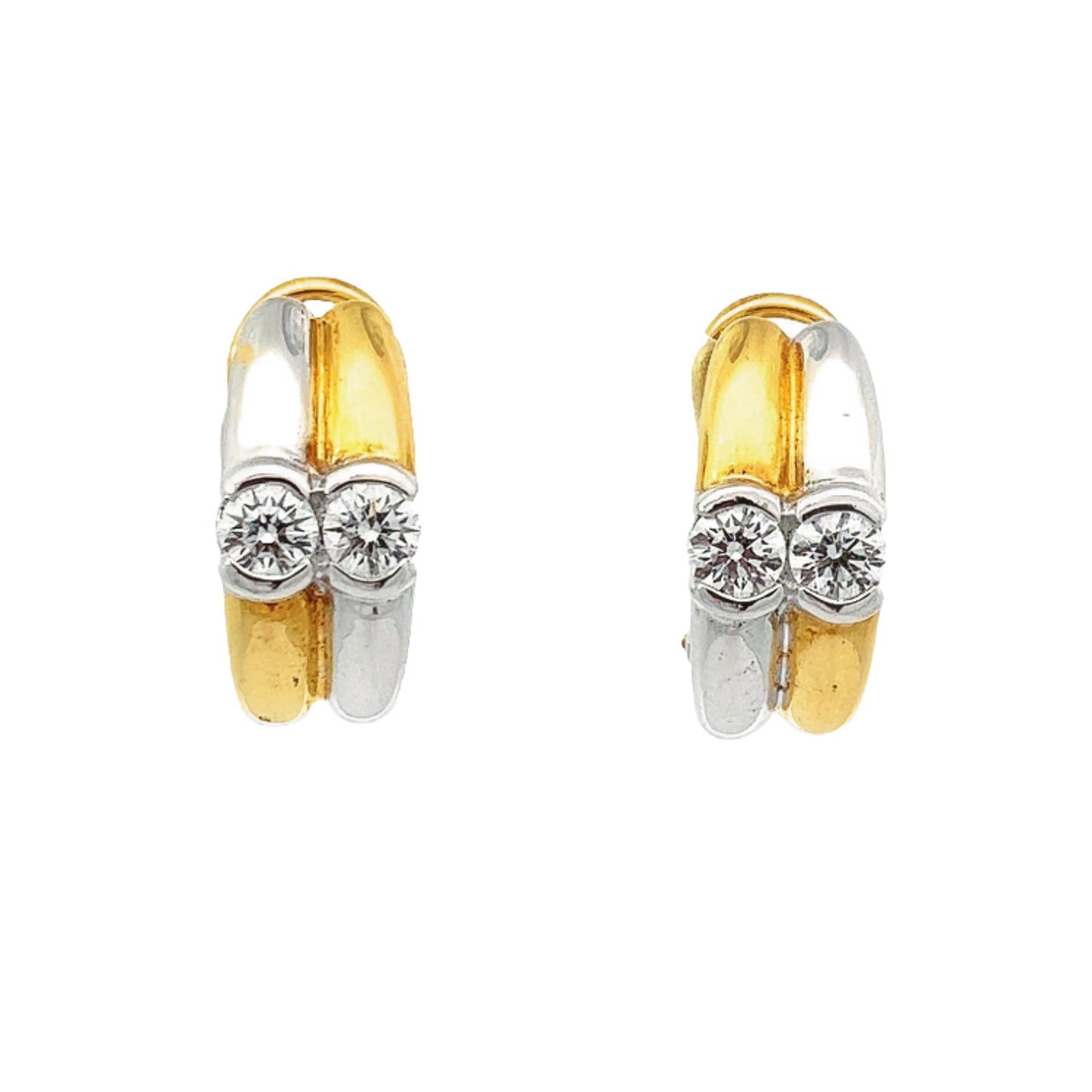 Load image into Gallery viewer, WHITE GOLD BRILLIANT EARRINGS ( 18K ) - P002209

