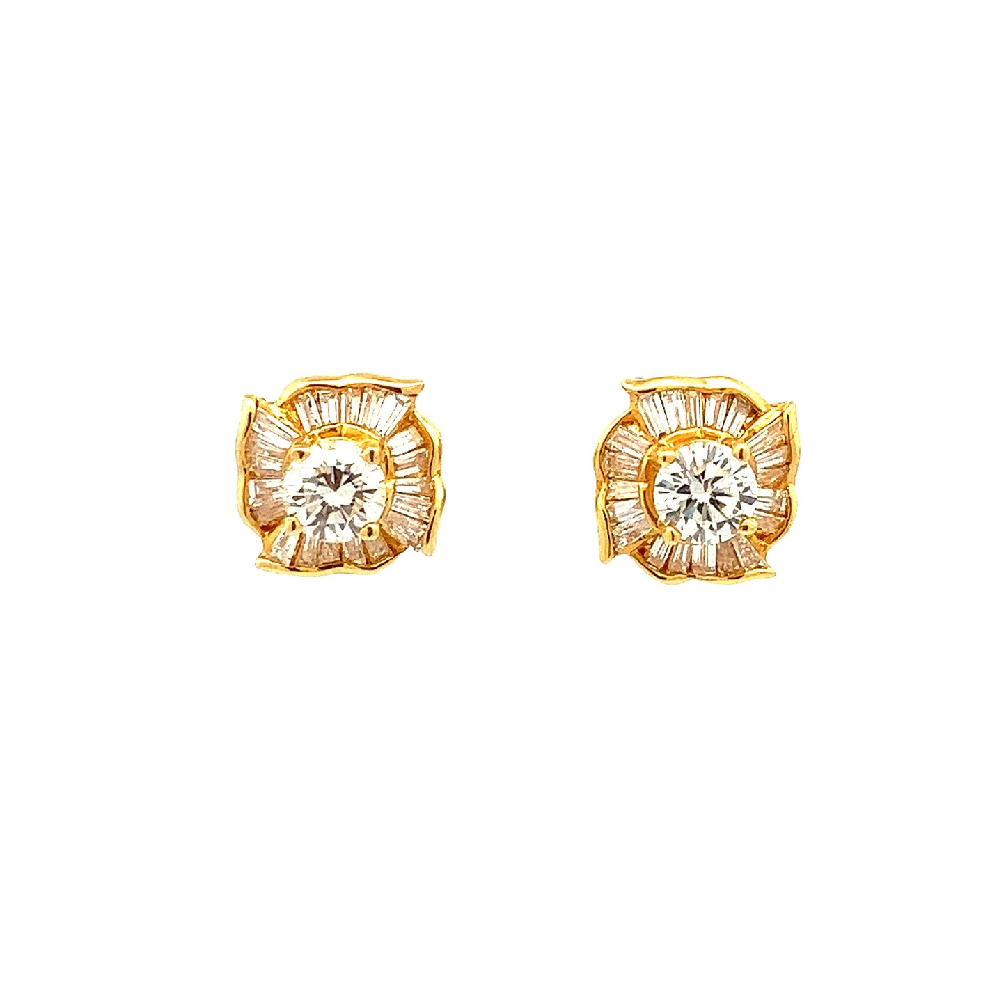 GOLD DIAMOND EARRINGS ( 20K ) - P001786