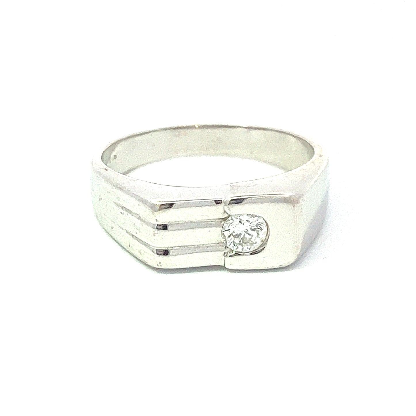 Load image into Gallery viewer, WHITE GOLD DIAMOND RING ( 18K ) ( 5.5g ) - P000967
