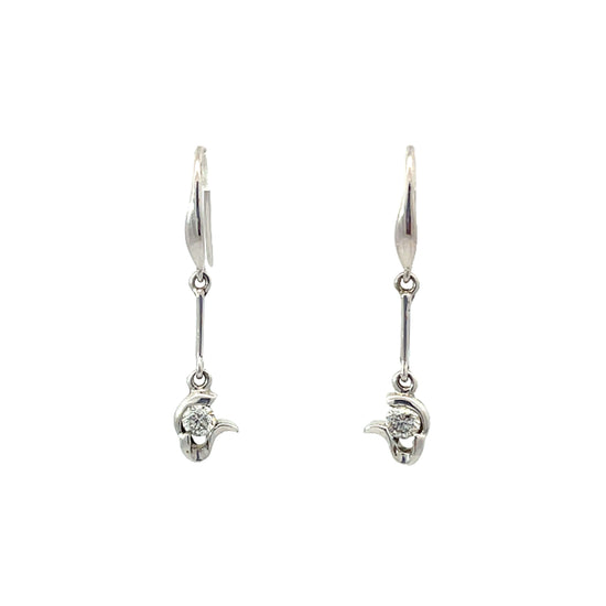 18K WHITE GOLD DIAMOND EARRINGS - P000805