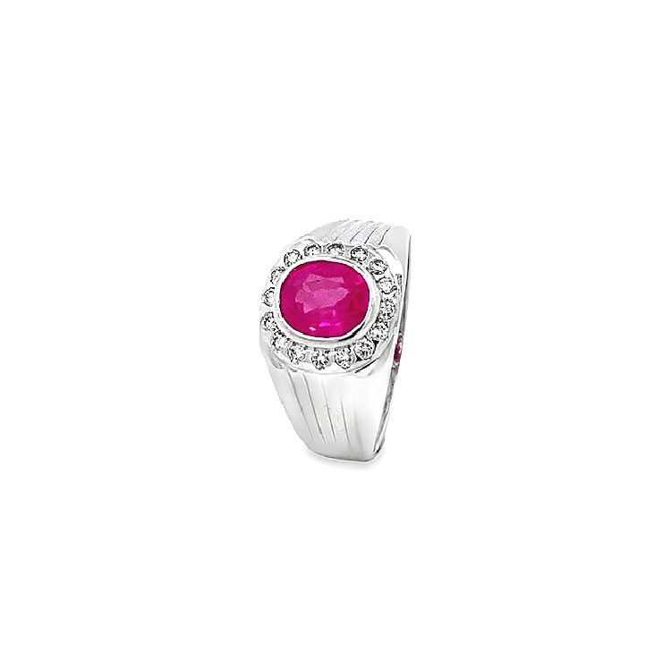 18K WHITE GOLD DIAMOND RING - P000852