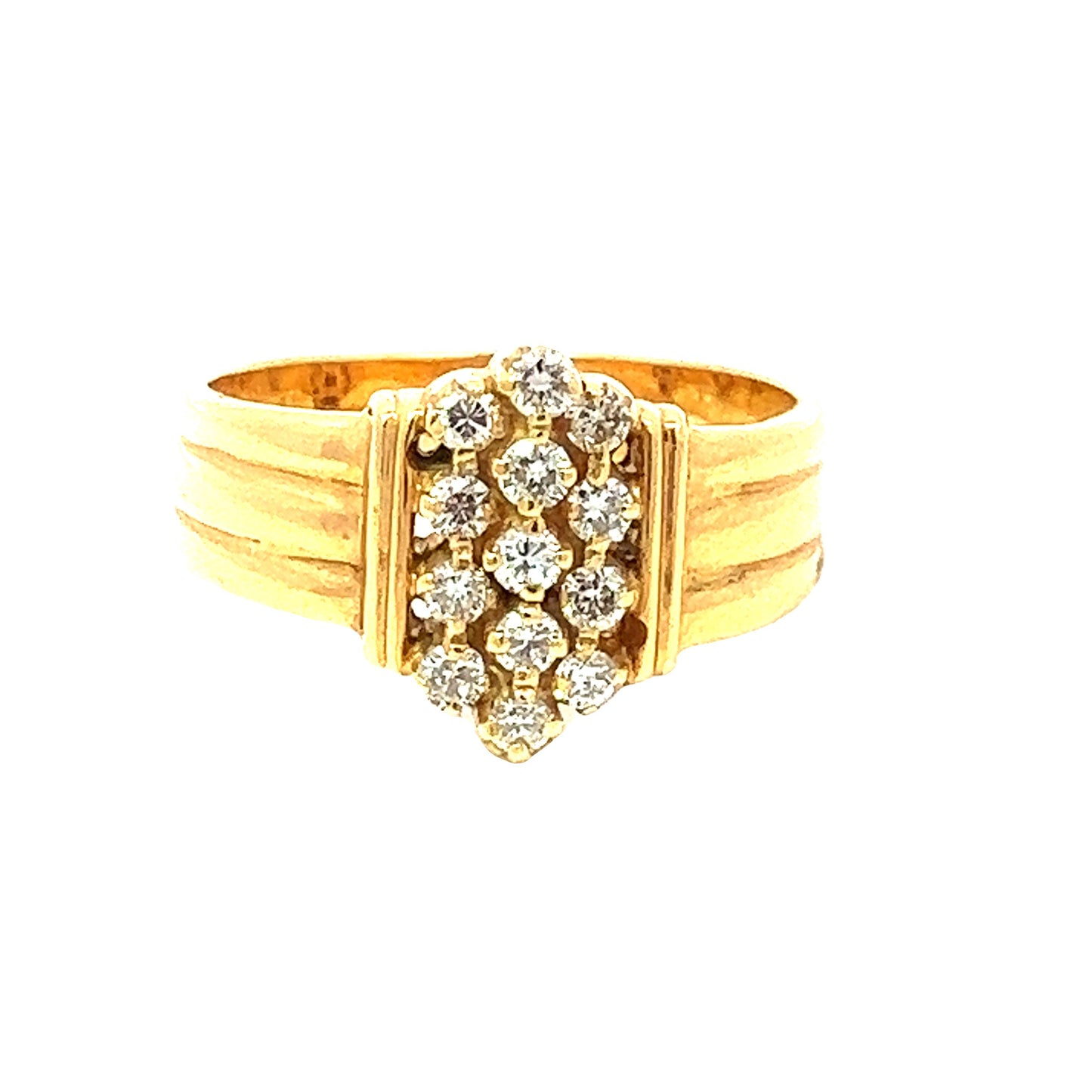 GOLD DIAMOND RING ( 18K ) ( 5.84g ) - P000393