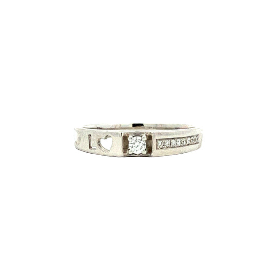 WHITE GOLD DIAMOND RING ( 18K ) - P000416