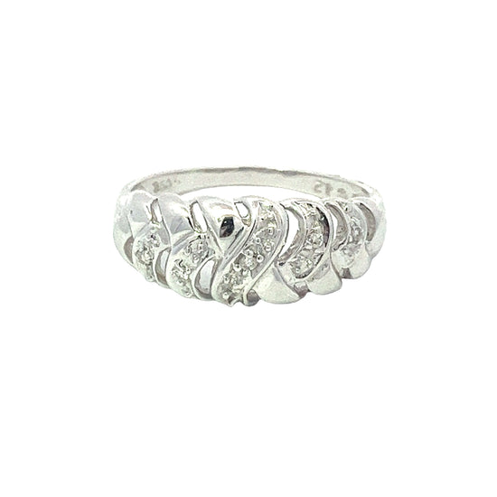 Load image into Gallery viewer, WHITE GOLD DIAMOND RING ( 18K ) ( 2.9g ) - P000095
