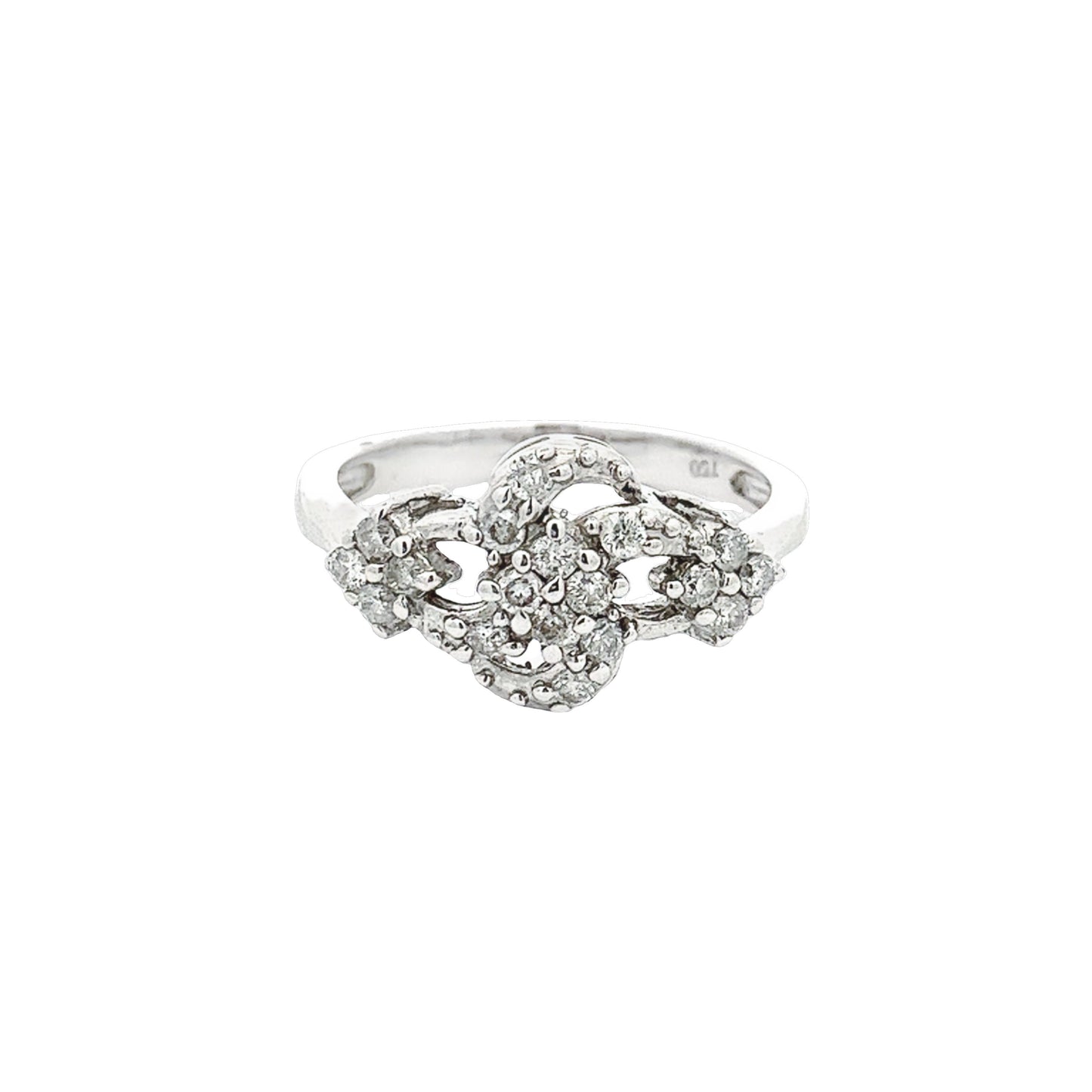 WHITE GOLD DIAMOND RING ( 18K ) - P000411