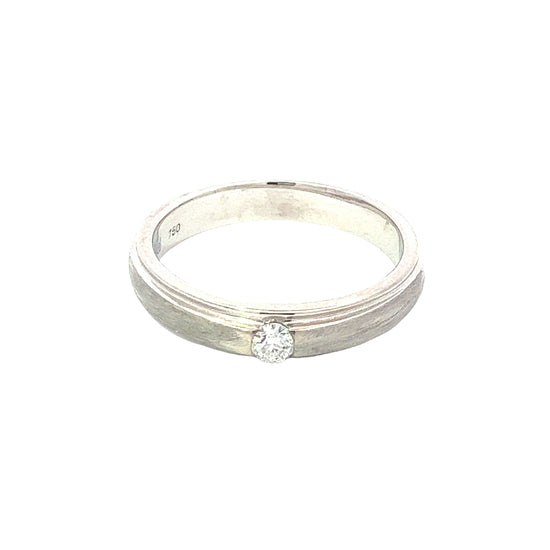 WHITE GOLD DIAMOND RING ( 18K ) ( 3.2g ) - P000201