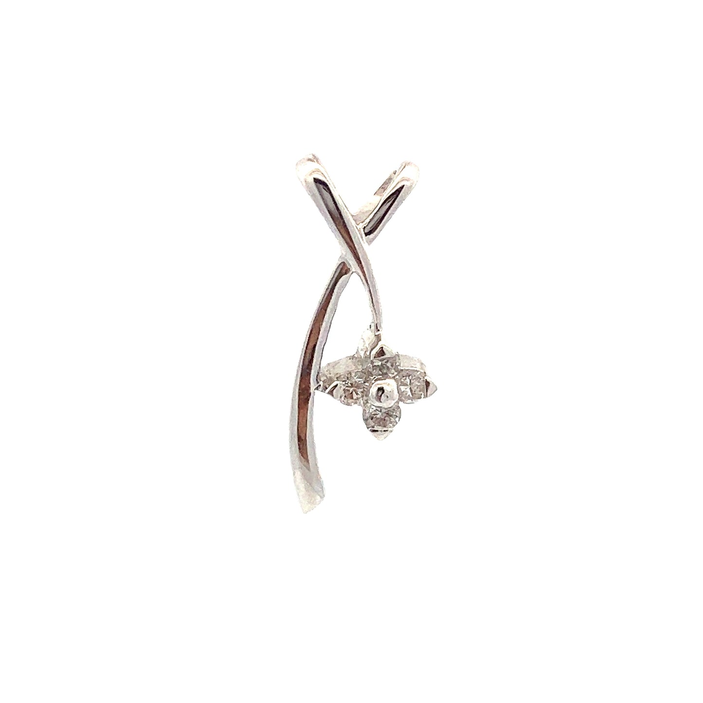 WHITE GOLD DIAMOND PENDANT ( 18K ) ( 0.65g ) - P000241 Chain sold separately