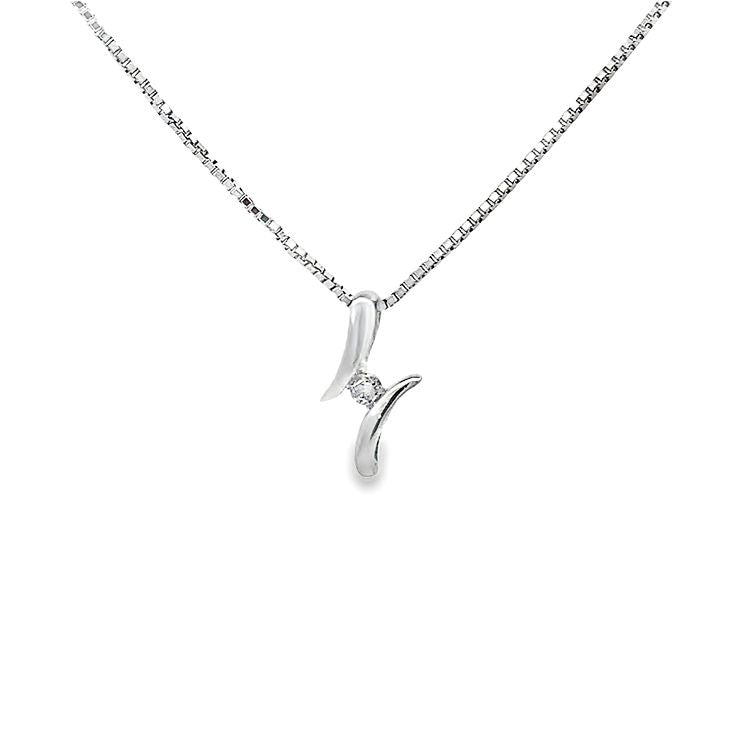 18K WHITE GOLD DIAMOND PENDANT - P000195