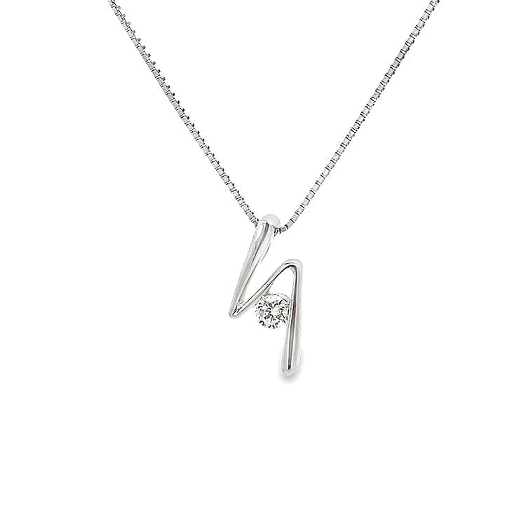 18K WHITE GOLD DIAMOND PENDANT - P000041