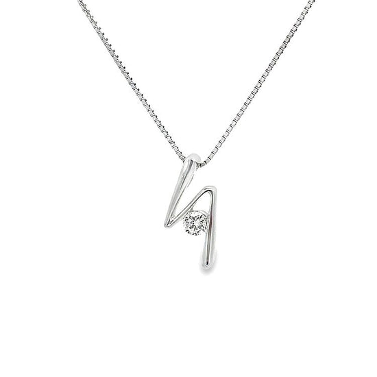 18K WHITE GOLD DIAMOND PENDANT - P000041