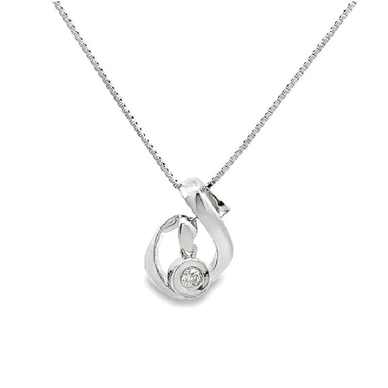 18K WHITE GOLD DIAMOND PENDANT - P000040