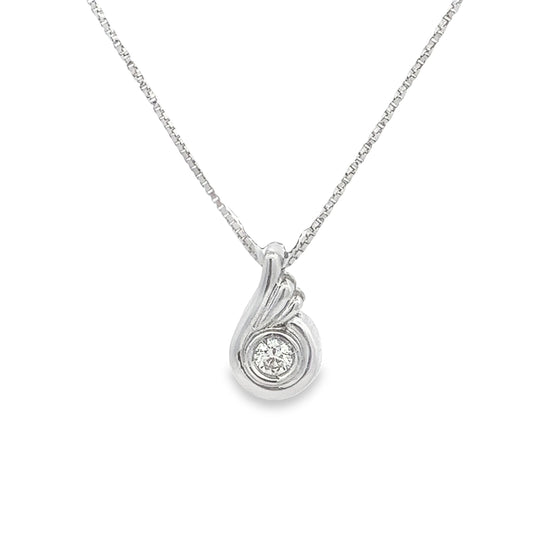 20K WHITE GOLD DIAMOND PENDANT - P000031
