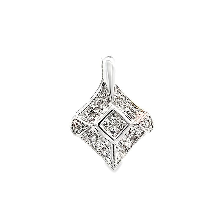 18K WHITE GOLD DIAMOND PENDANT - P000535