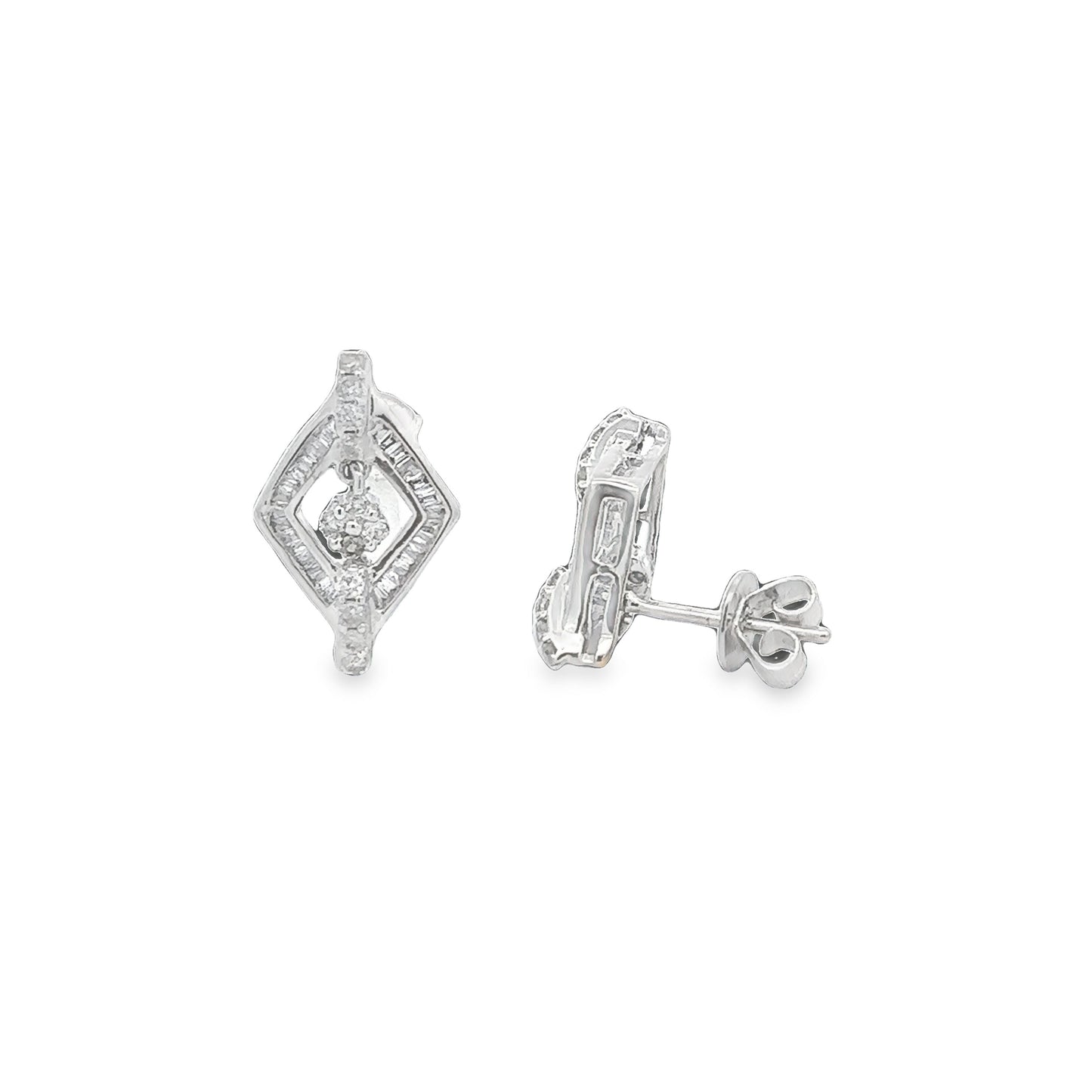 18K WHITE GOLD DIAMOND EARRINGS - P000139