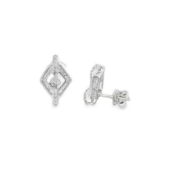 18K WHITE GOLD DIAMOND EARRINGS - P000139