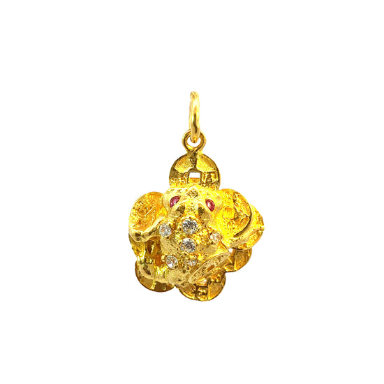 Load image into Gallery viewer, GOLD STONE PENDANT ( 22K ) ( 12g ) - 0002139 Chain sold separately
