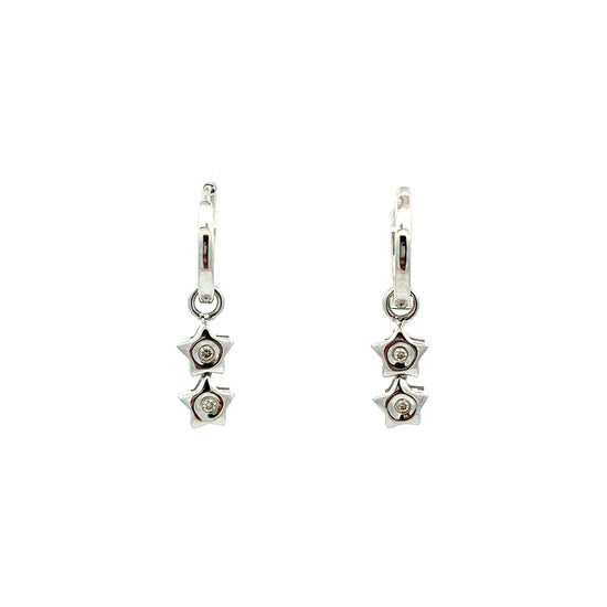 9K WHITE GOLD DIAMOND EARRINGS - 0019143