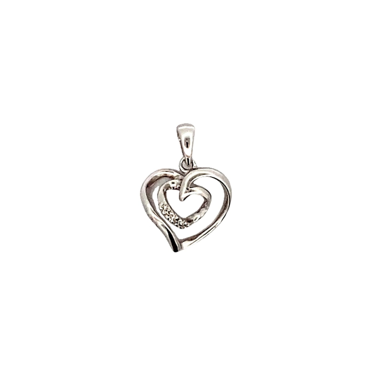 9K WHITE GOLD DIAMOND PENDANT - 0020370