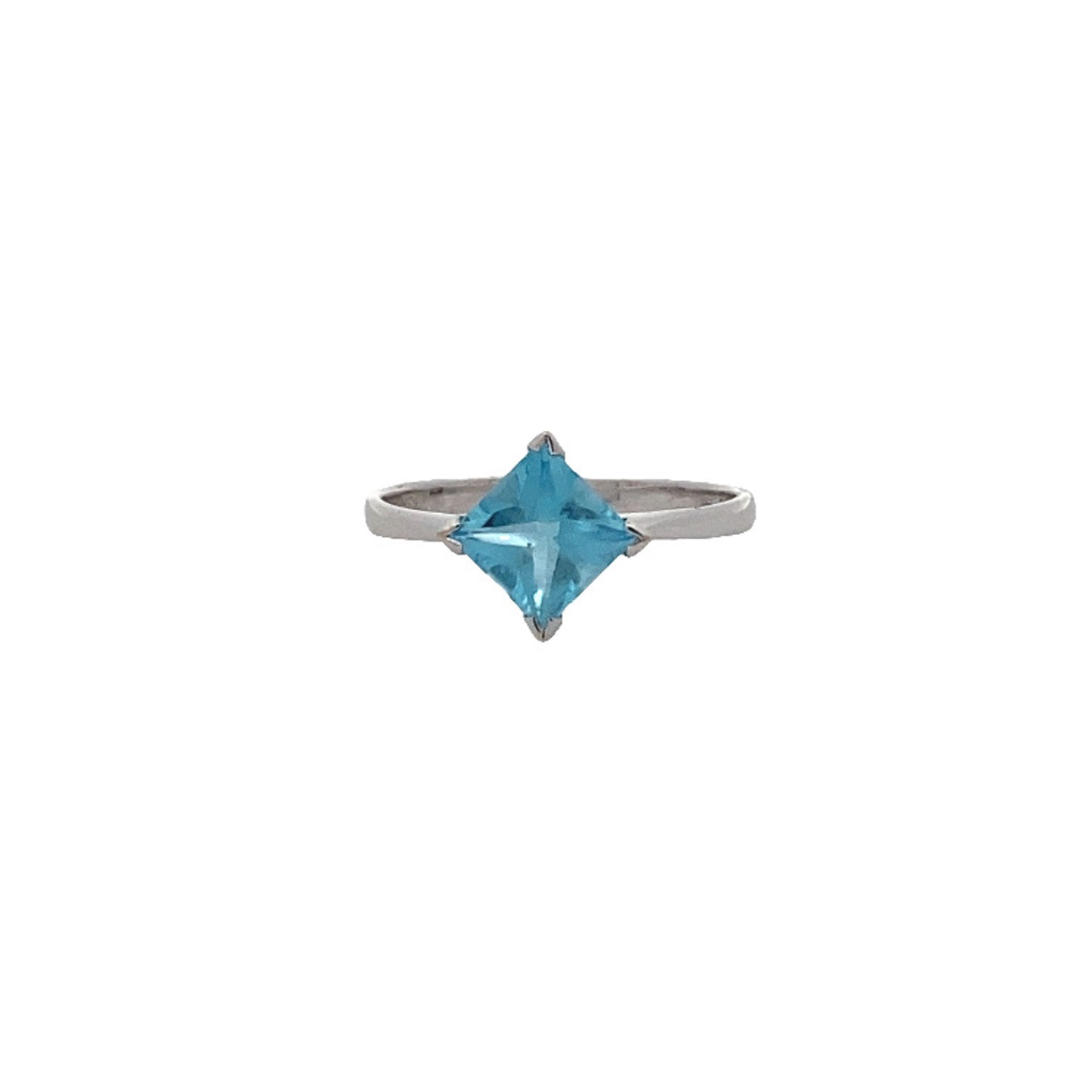 18K WHITE GOLD STONE RING - 0020384