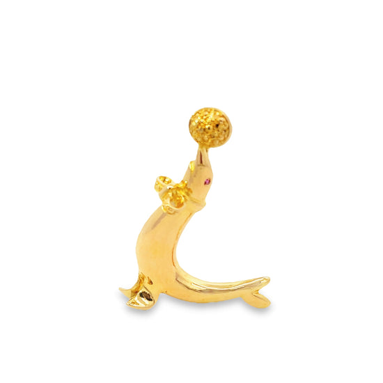 22K GOLD STONE PENDANT - 0021485