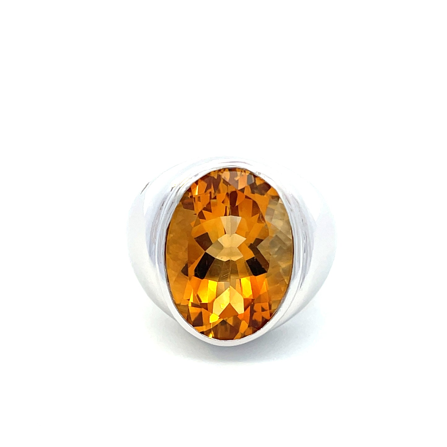 18K WHITE GOLD STONE RING - 0021533