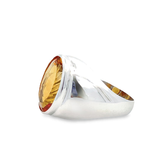 18K WHITE GOLD STONE RING - 0021533