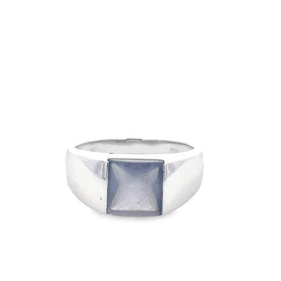 18K WHITE GOLD STONE RING - 0021534