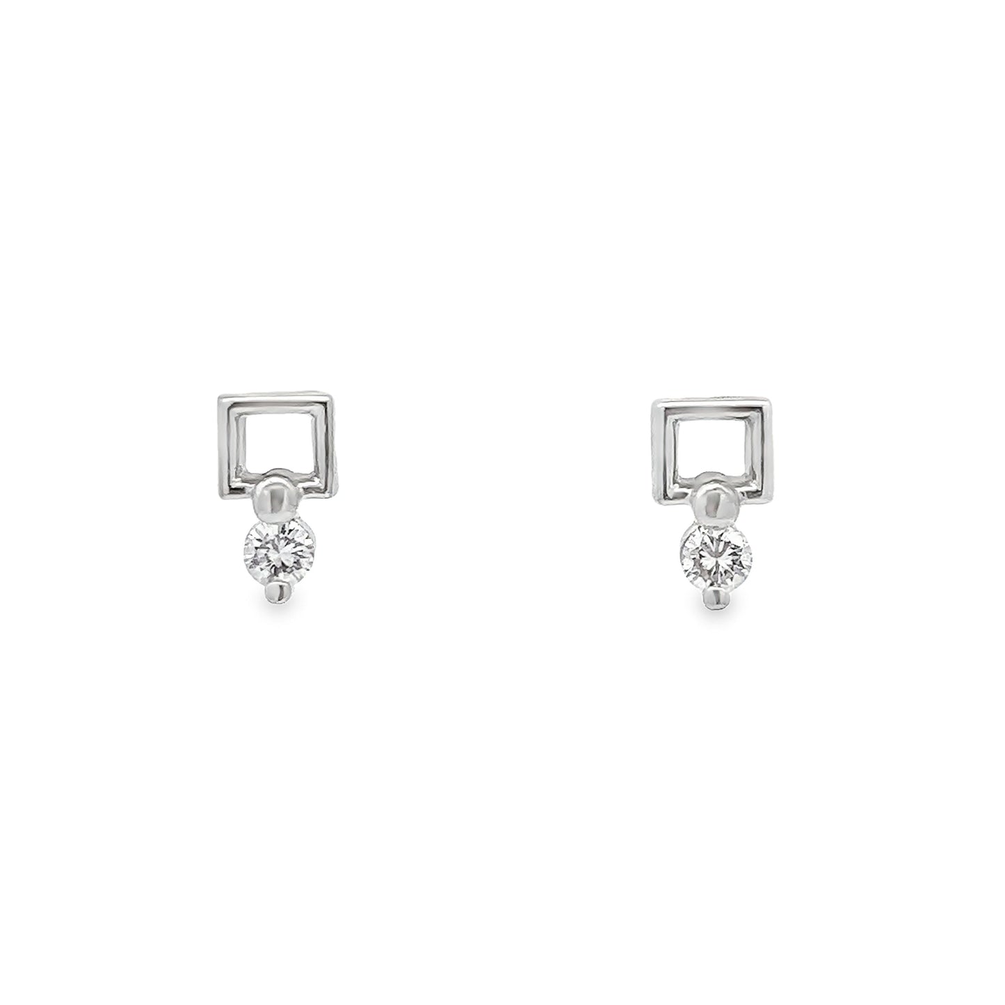 18K WHITE GOLD DIAMOND EARRINGS - 0021621