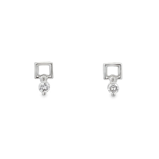 18K WHITE GOLD DIAMOND EARRINGS - 0021621