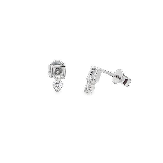 18K WHITE GOLD DIAMOND EARRINGS - 0021621