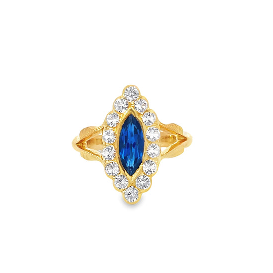 20K GOLD STONE RING - 0022572