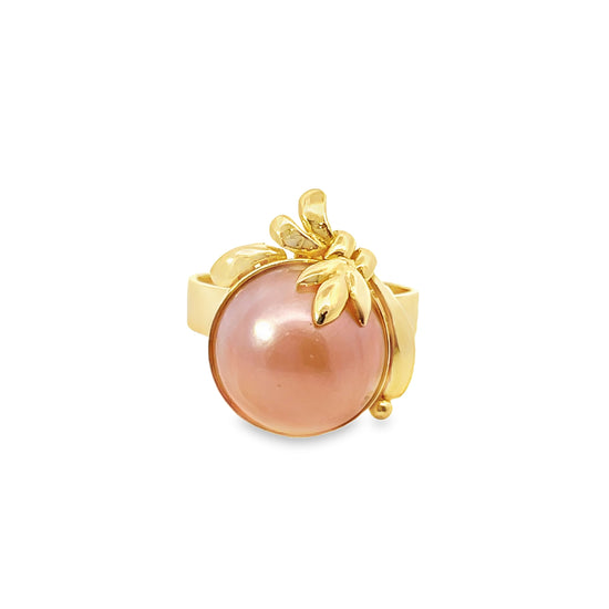 20K GOLD STONE RING - 0022573