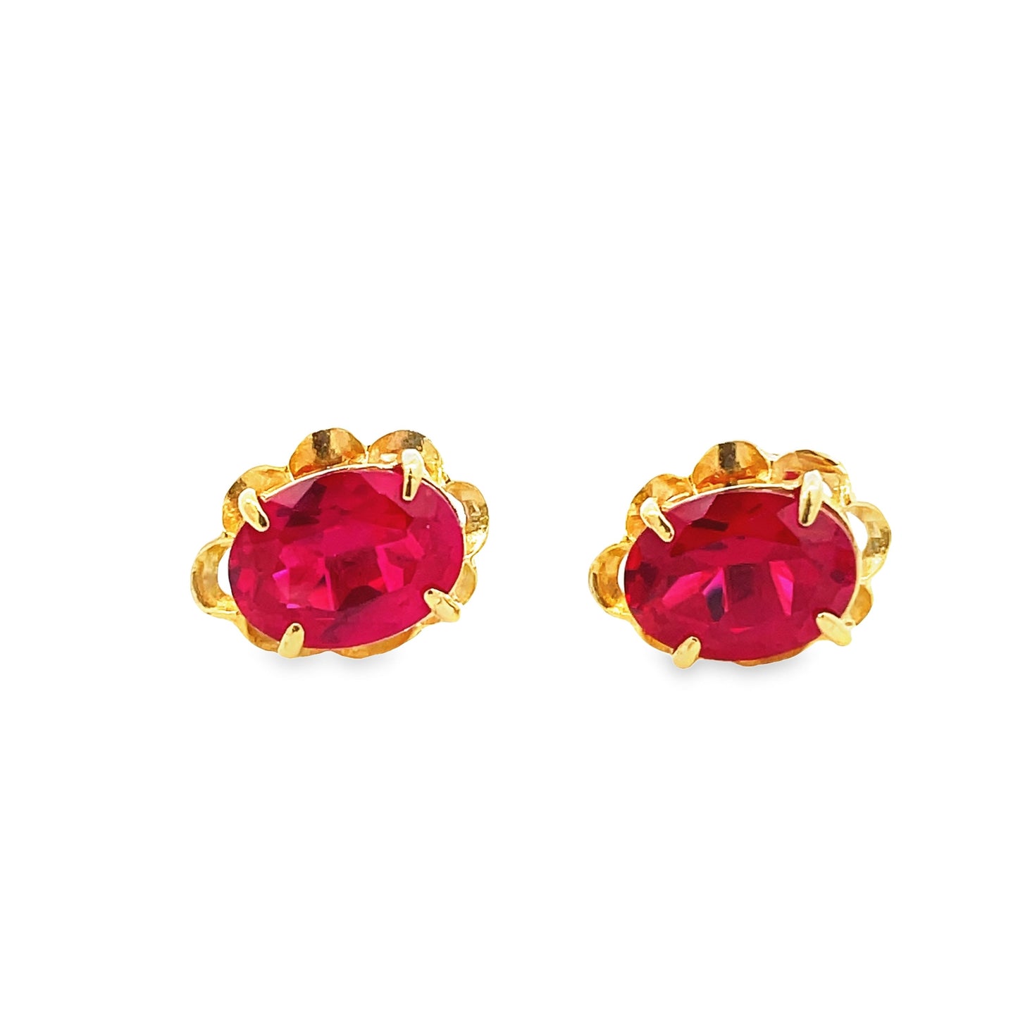20K GOLD STONE EARRINGS - 0022561