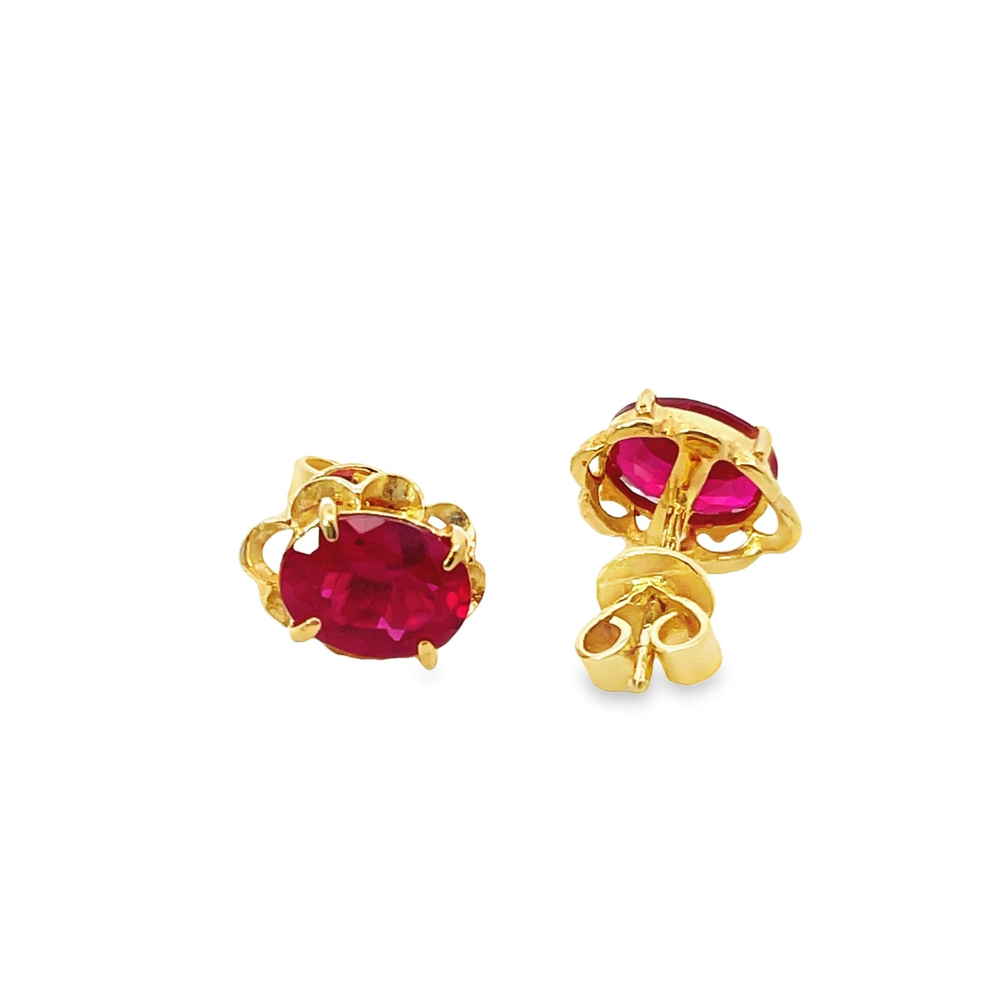 20K GOLD STONE EARRINGS - 0022561